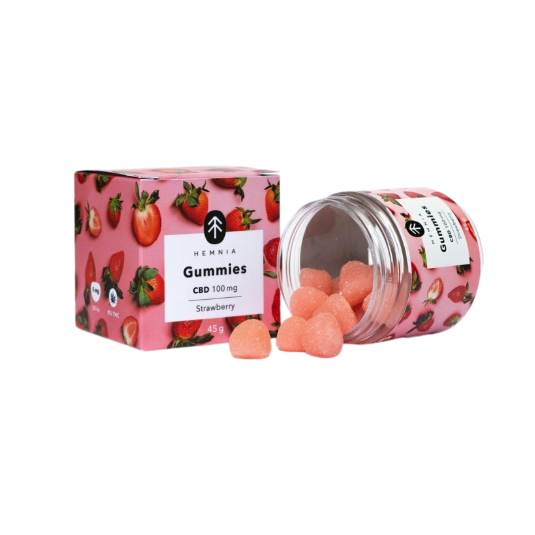 Hemnia CBD 100 mg 20 bucăți jeleuri cu aromă de căpșuni