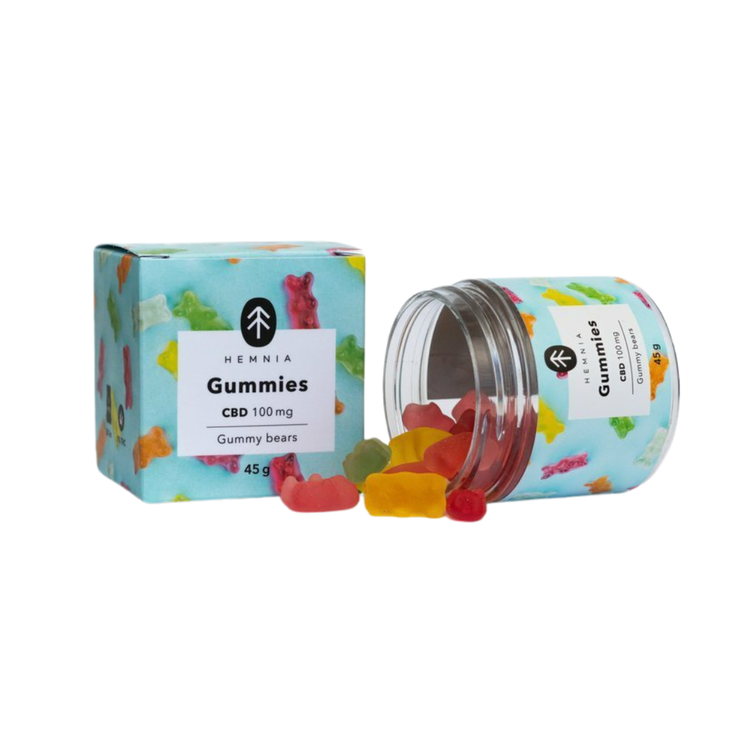 Hemnia CBD 100 mg 20 bucăți jeleuri cu aromă de Cireșe, Kiwi, Ananas, Căpșuni