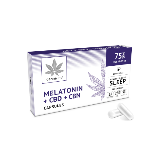 Capsule CBD + CBN + Melatonină 75 mg
