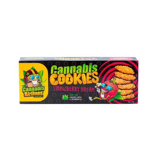 Cannabis Airlines Biscuiți de Cânepă – Strawberry Dream (6 x 20g)