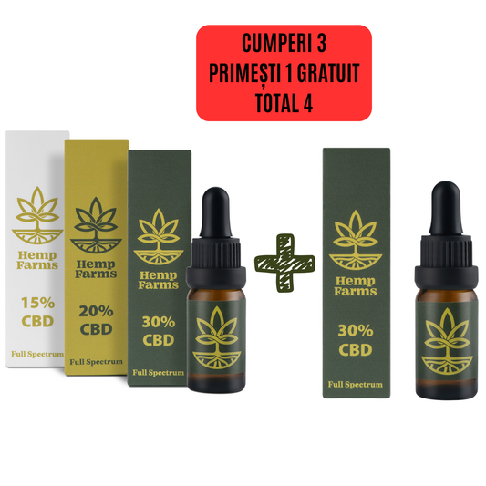 Ulei CBD Hemp Farms CBD Oil Promoție 15%+20%+30% 30ml. Full Spectrum
